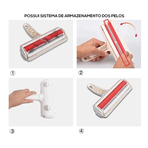 Removedor Rolo Tira Pelos Pet Mágico Animais Sofa Etc