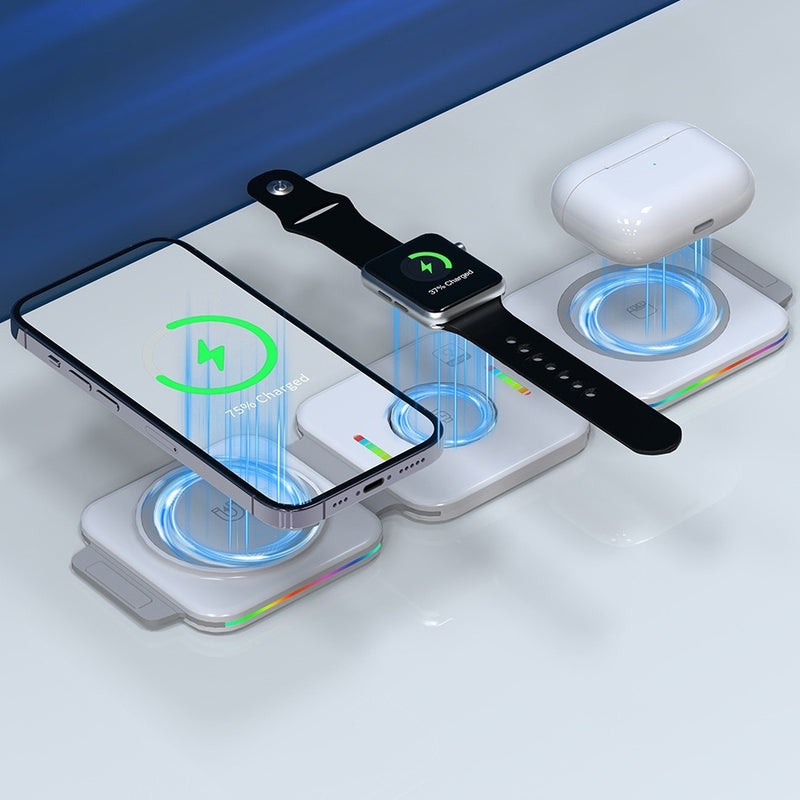 3 em 1 Carregador magnético sem fio dobrável para celular