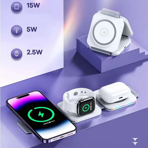 3 em 1 Carregador magnético sem fio dobrável para celular