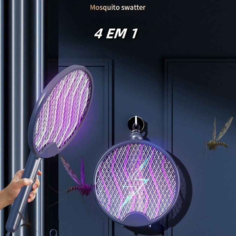 4 EM 1 Raquete Eletrica Mata Mosquito 110V 220V