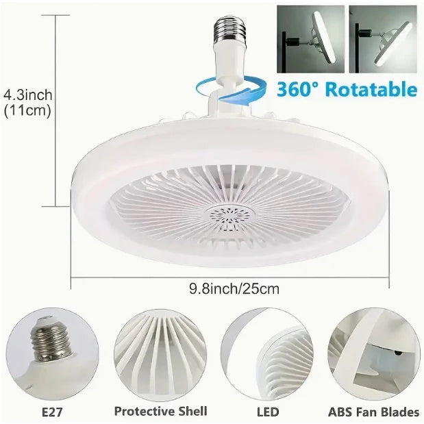 Ventilador De Teto Com Led Lâmpada  Com Controle
