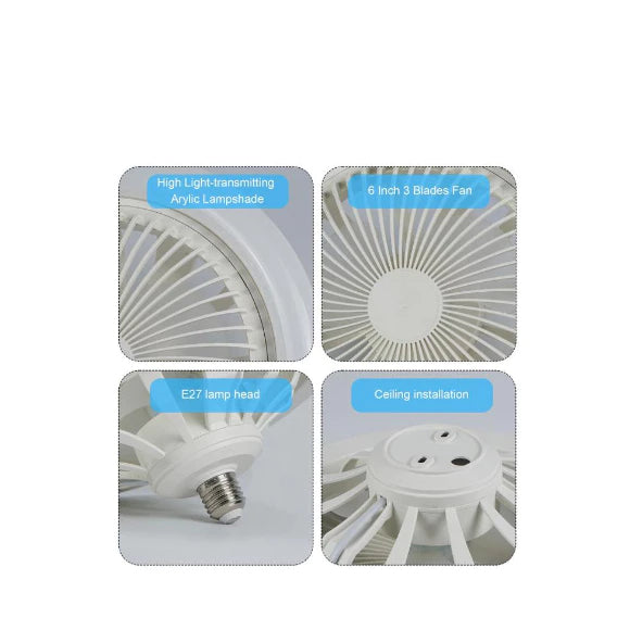 Ventilador De Teto Com Led Lâmpada  Com Controle