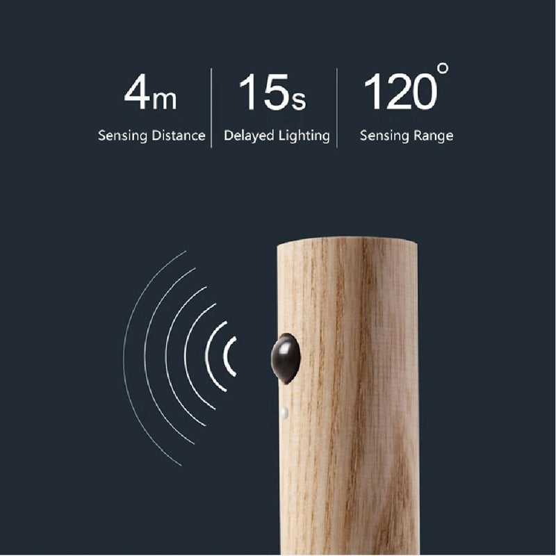 Luz noturna inteligente com sensor LED para armário sem fio recarregável usb
