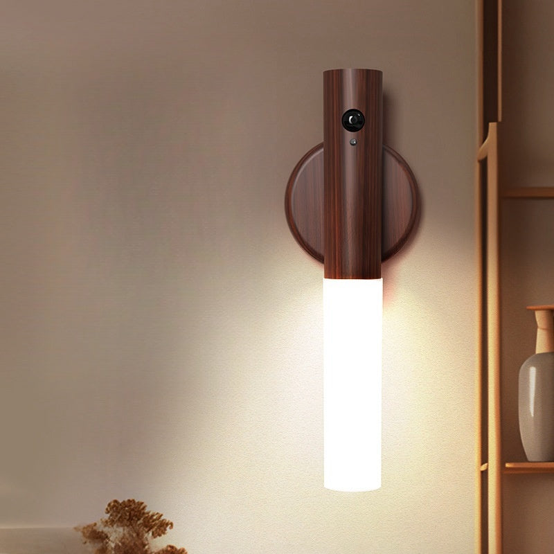 Luz noturna inteligente com sensor LED para armário sem fio recarregável usb
