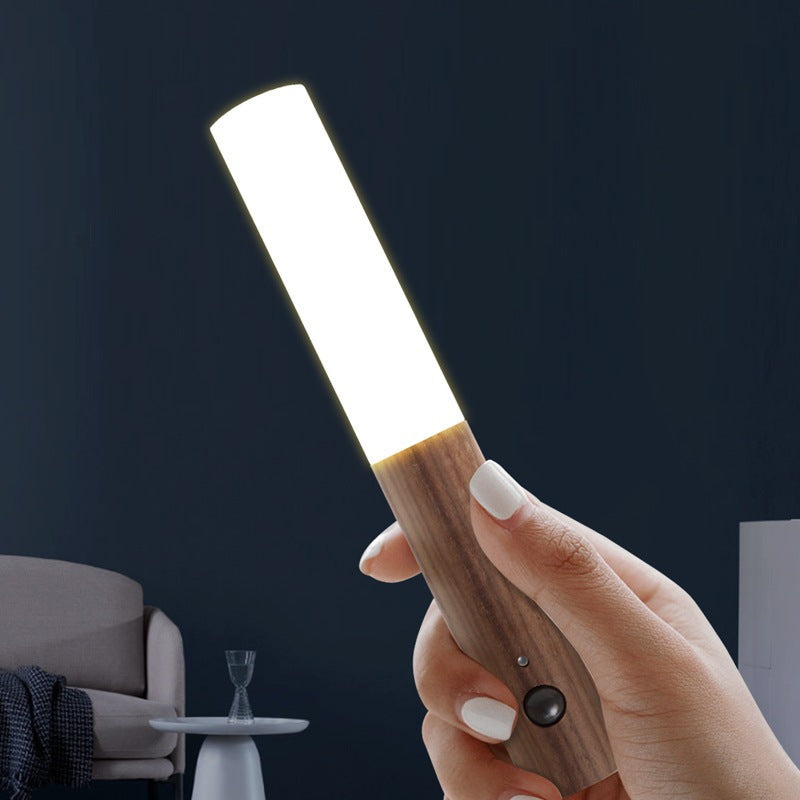 Luz noturna inteligente com sensor LED para armário sem fio recarregável usb