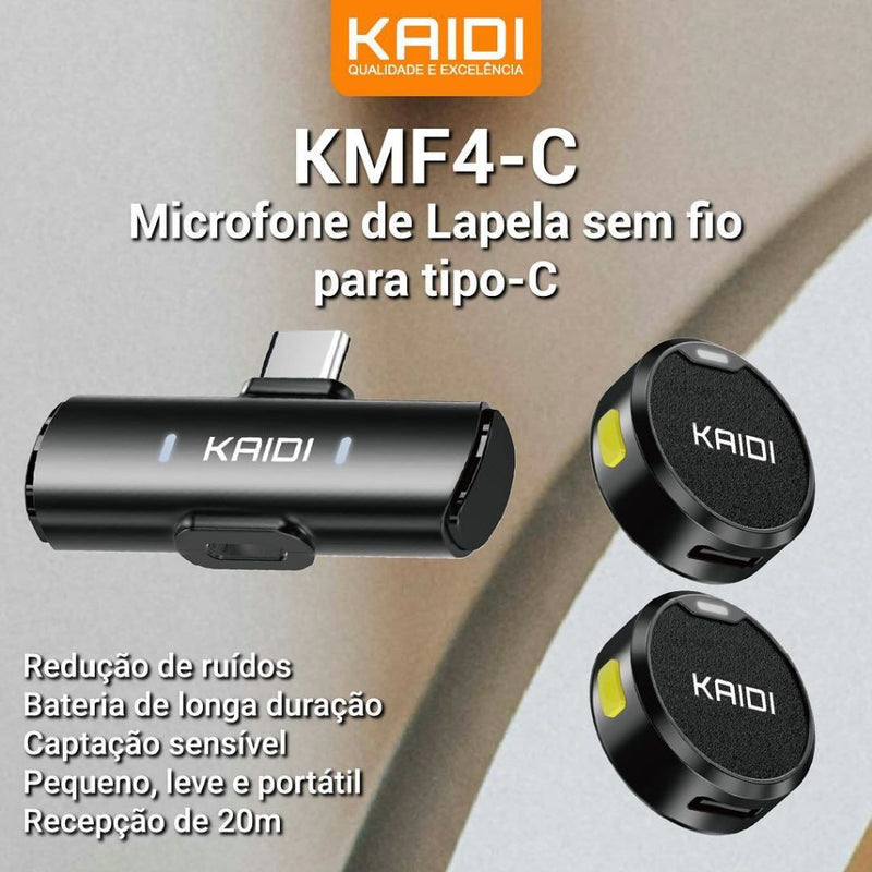 Microfone De Lapela Profissional Duplo Sem Fio Redondo