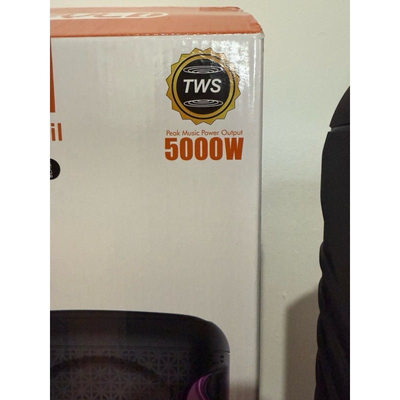Caixa de som gigante 5000w pmpo 51cm Bluetooth rádio cartão de memória