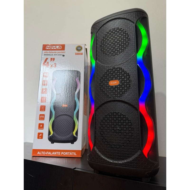 Caixa de som gigante 5000w pmpo 51cm Bluetooth rádio cartão de memória