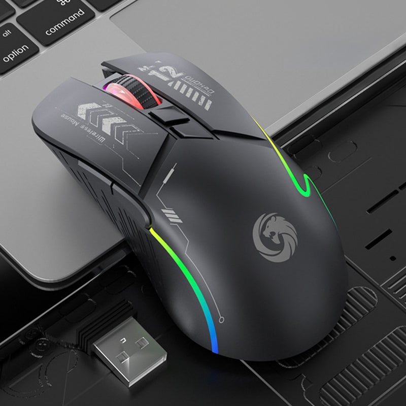 Mouse Sem Fio Recarregável Bluetooth com LED RGB