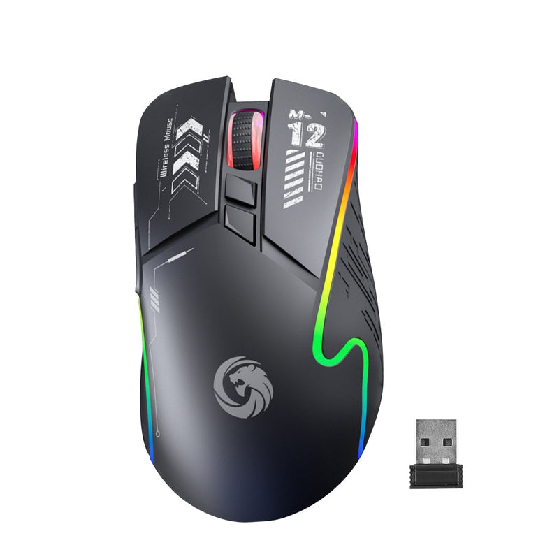 Mouse Sem Fio Recarregável Bluetooth com LED RGB