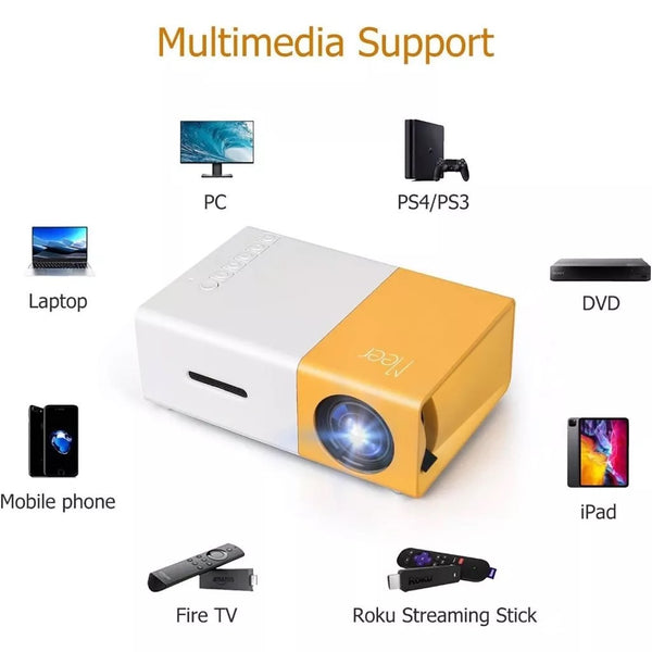 Mini Projetor Portátil LED YG300 - 1080p - 600 Lumens - HDMI