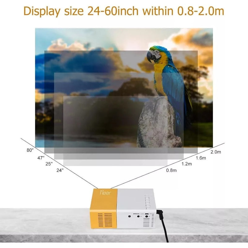 Mini Projetor Portátil LED YG300 - 1080p - 600 Lumens - HDMI
