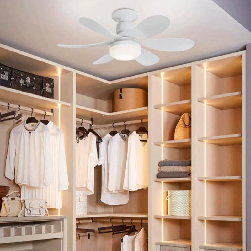 Ventilador Teto Com Luz 80W Integrada Silencioso Branco 6 Pás