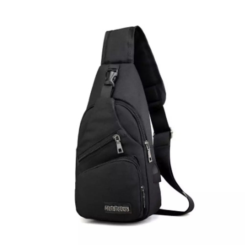 Bolsa de ombro masculina anti-roubo com usb
