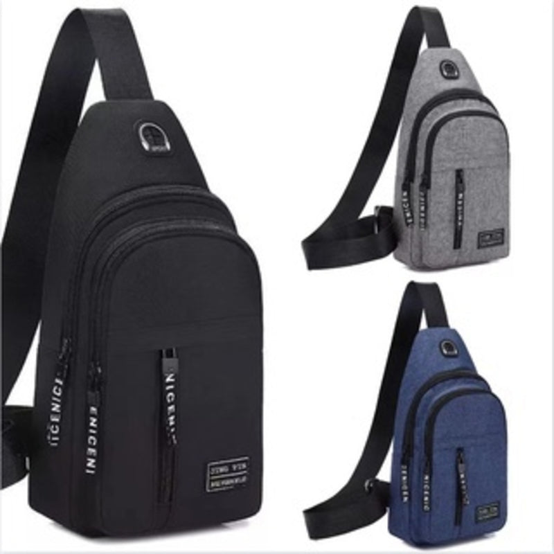 Bolsa de ombro masculina anti-roubo com usb