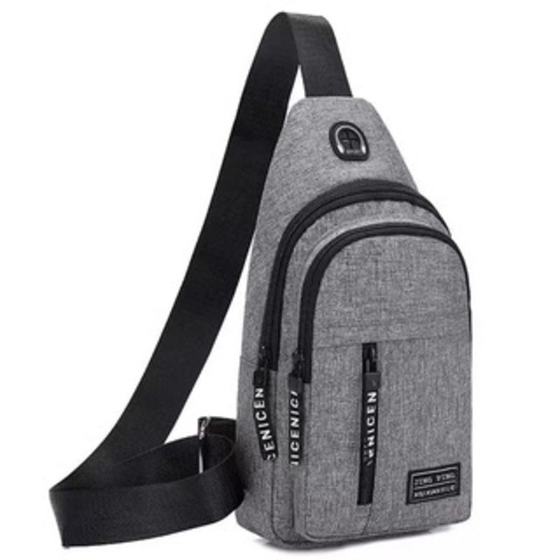 Bolsa de ombro masculina anti-roubo com usb