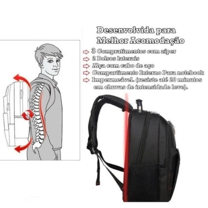 Mochila Masculina De Grande Capacidade