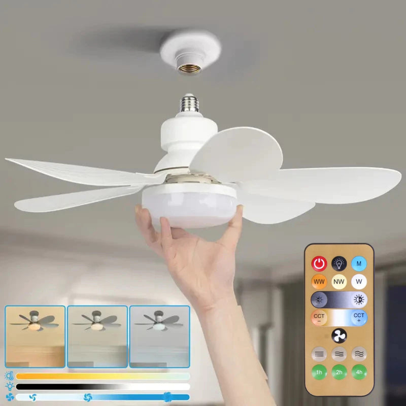 Ventilador de teto Com Luz para Pequenos Espaços (6 Hélices)