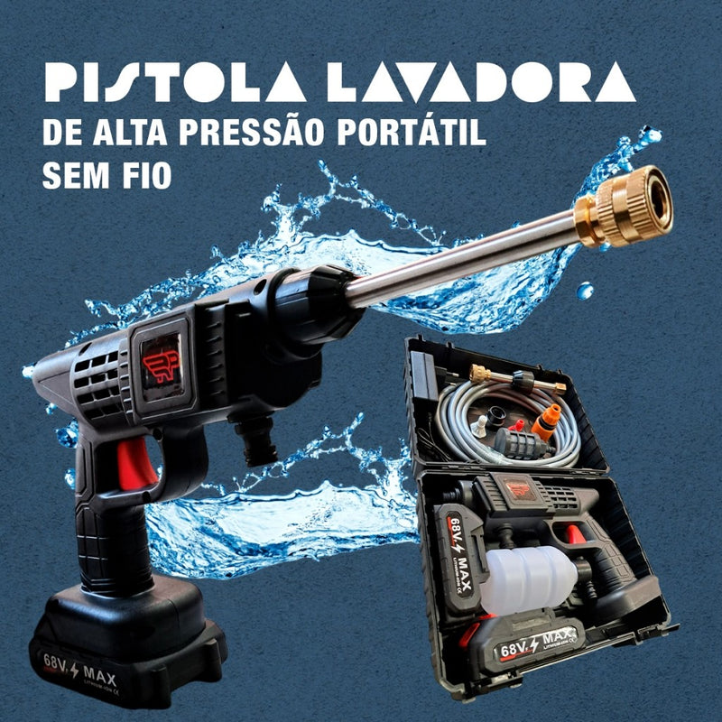 Lavadora Portátil de Alta Pressão 68V + 2 Baterias