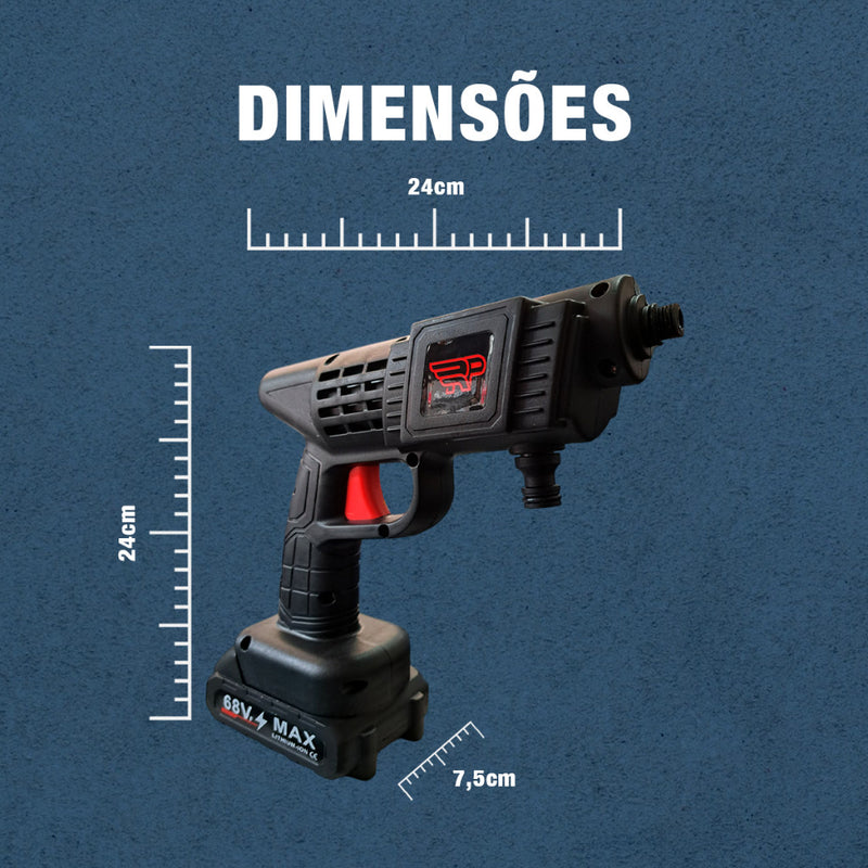 Lavadora Portátil de Alta Pressão 68V + 2 Baterias