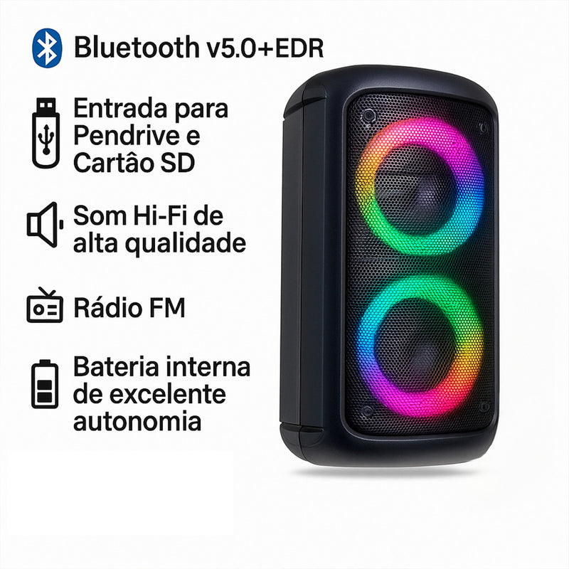 Caixa de Som Portátil Bluetooth Torre Ultra