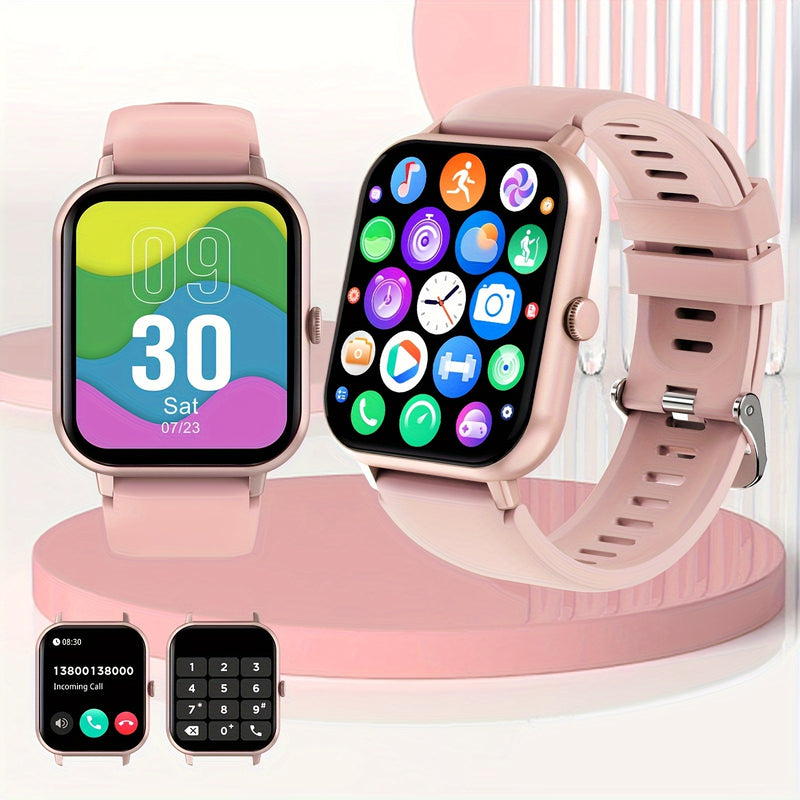 Relógio inteligente com monitor de fitness, frequência cardíaca, oxigênio no sangue, sono e contador de passos.
