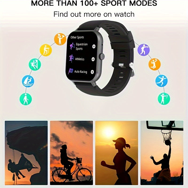Relógio inteligente com monitor de fitness, frequência cardíaca, oxigênio no sangue, sono e contador de passos.